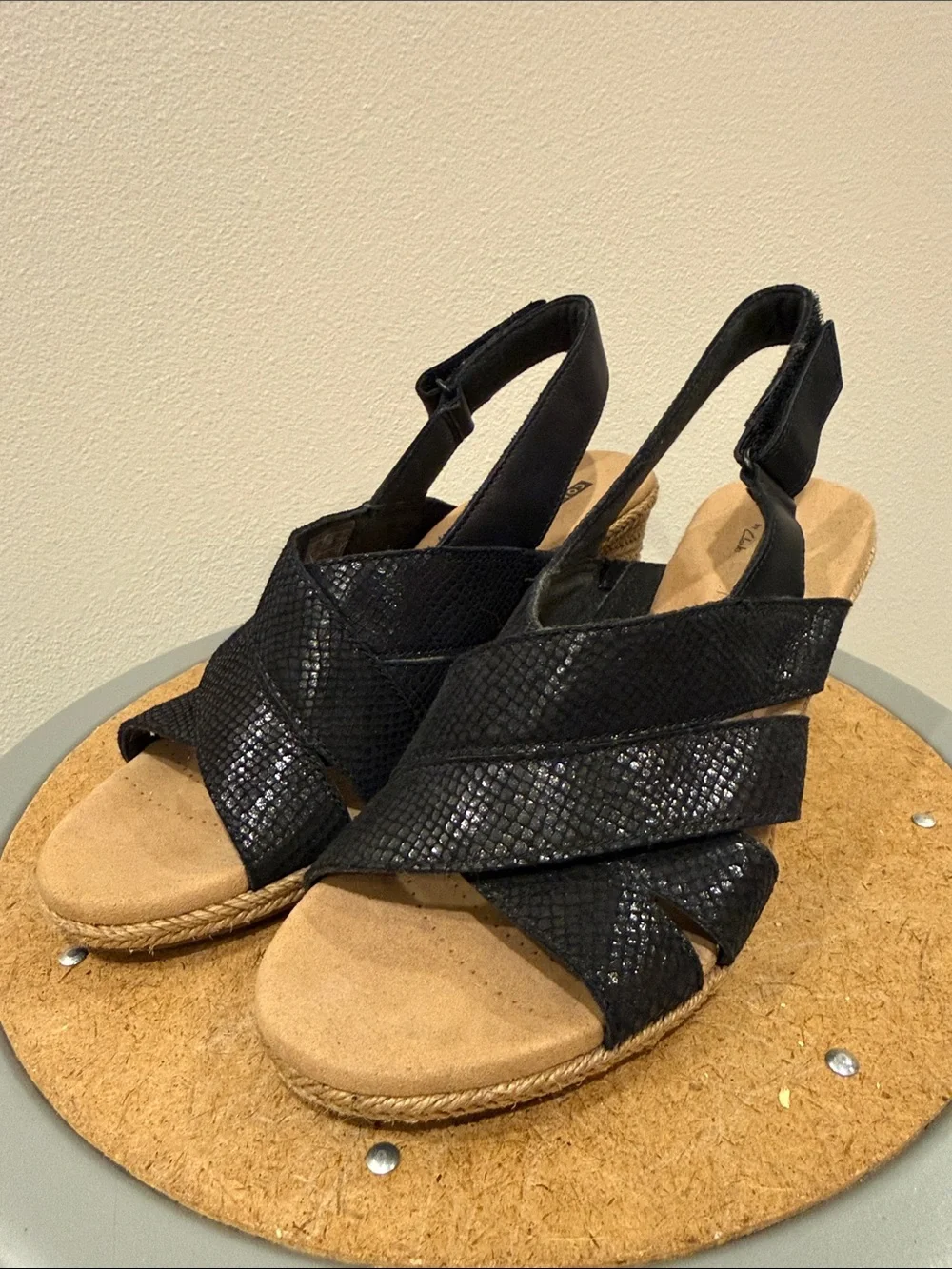 Clark’s Lafley Krissy Espadrille Wedge Sandal Size 8